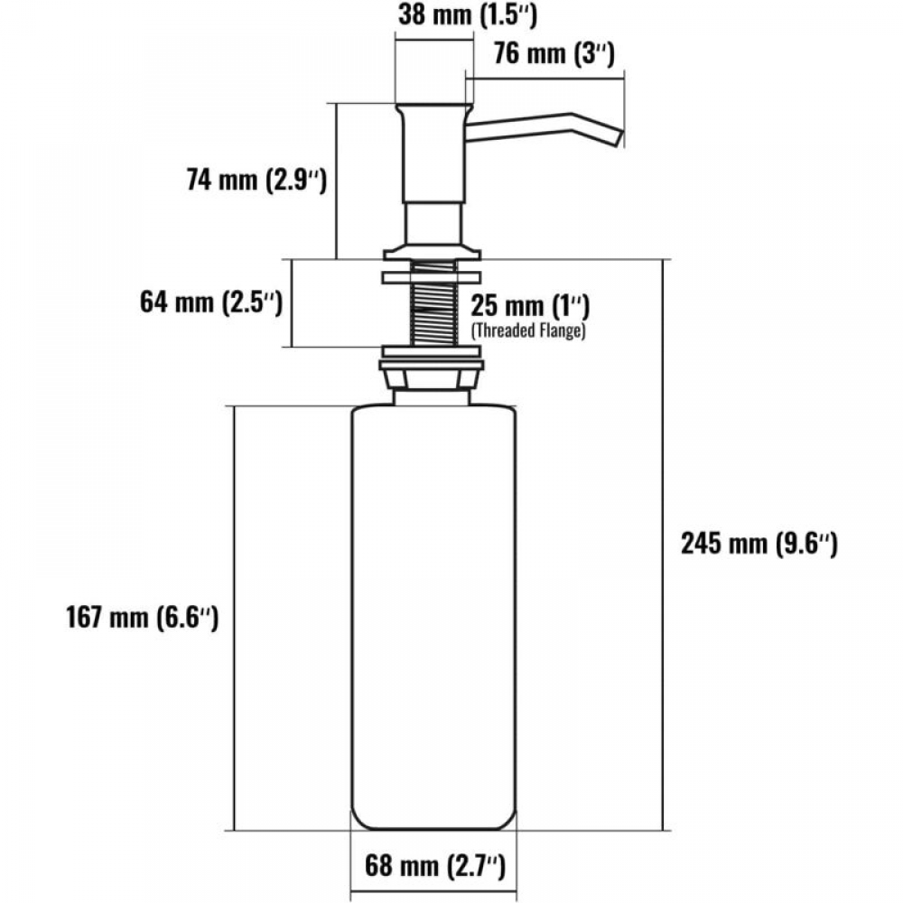 Distributeur de Savon Encastrable, Distributeur Savon Evier Cuisine Acier Inoxydable, Distributeur Savon Integre avec Bouteille 500ML,argent - 4
