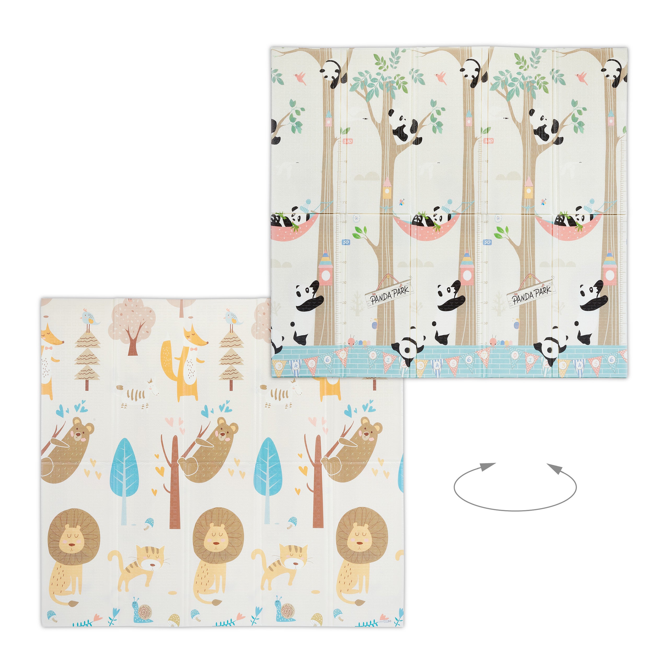 Tapis de jeu pliable, motifs animaux, sans substances nocives, lavable, mousse XPE, 195 x 175 cm, multicolore, Relaxdays - 7