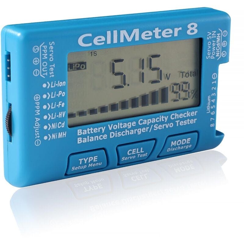 Tester Digitale Per Batterie Li-Ion, NiMH, NiCd E LiPo – Misura Tensione Fino A 30V, Equilibrio Celle, Capacità Residua E Display Dettagliato