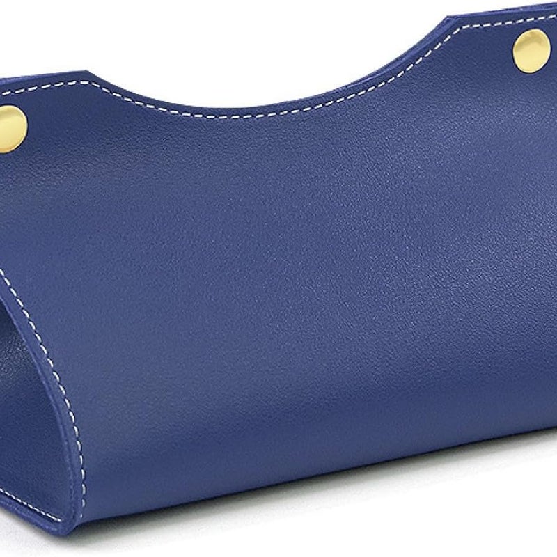 Pudełko na chusteczki Nordic Leather, składany dozownik chusteczek, niebieski