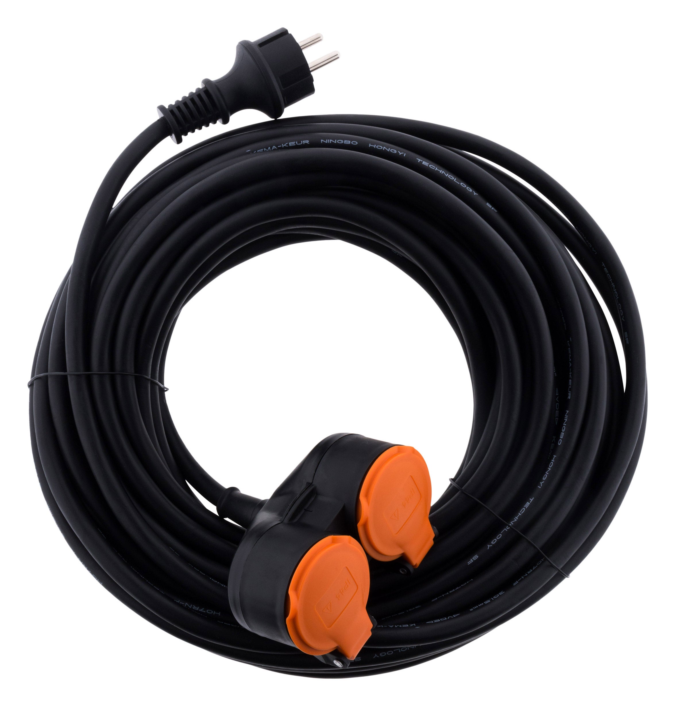 Rallonge étanche 2 prises avec clapet orange 2P+T H07RN-F 3x1,5mm² 10m - Zenitech - 2