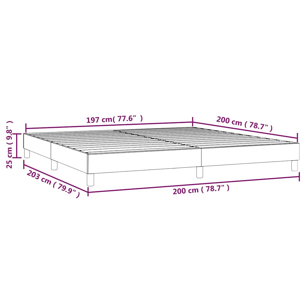 Cadre de lit sans matelas gris clair 200x200 cm velours - 3