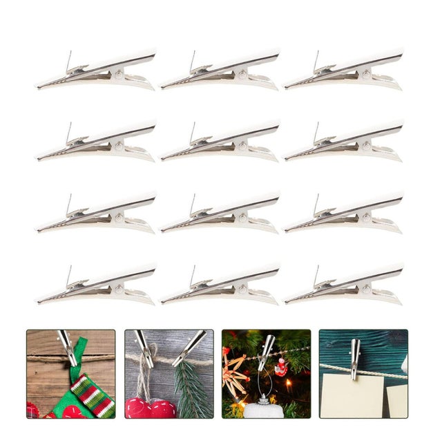 100 sztuk spinek do kwiatów świątecznych, ozdoby świąteczne, spinki sprężynowe, małe spinki do choinki z żelaza, 4,5 cm
