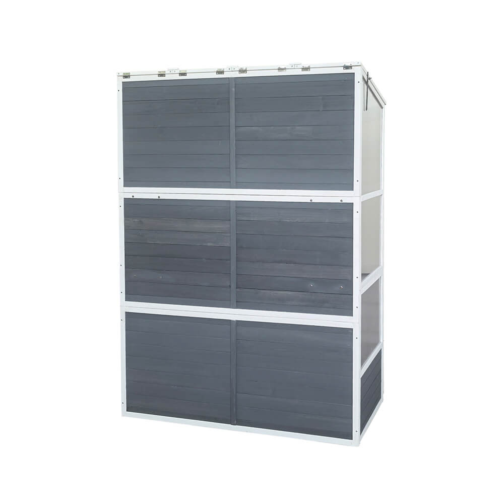 HOME DELUXE Serre adossée YANA GREEN – Gris | Serre en aluminium avec panneaux en polycarbonate pour terrasse et jardin - 6