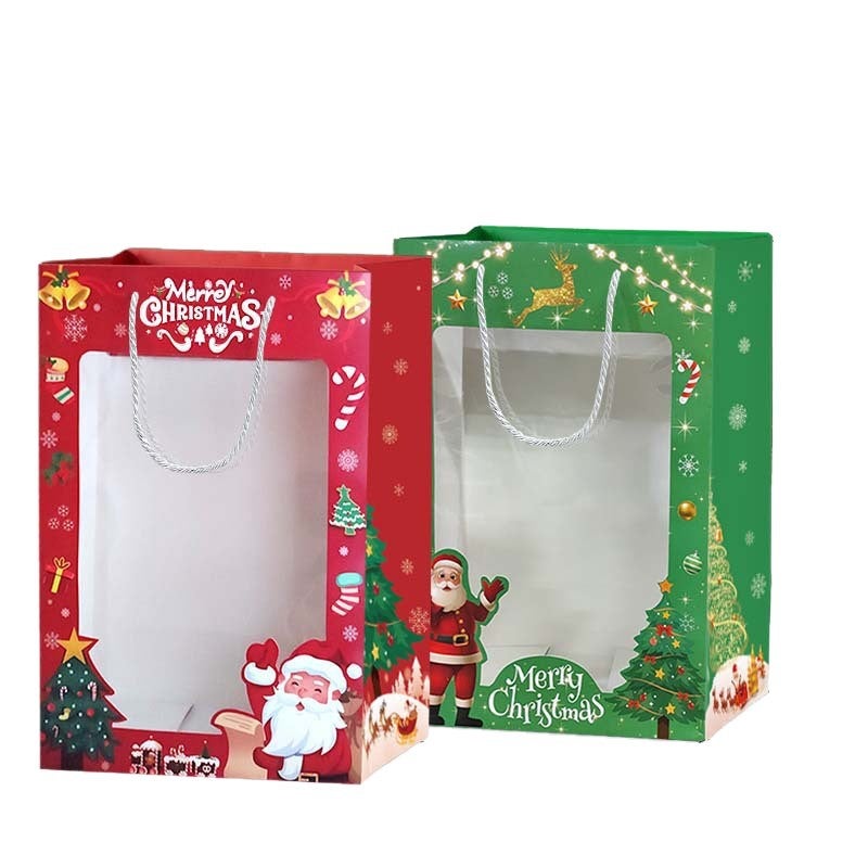 12 Sacchetti Regalo Natalizi In Carta Kraft - Tema Natale Con Manici In Corda (21x15x8 Cm) - Riutilizzabili Per Bomboniere E Feste - 2