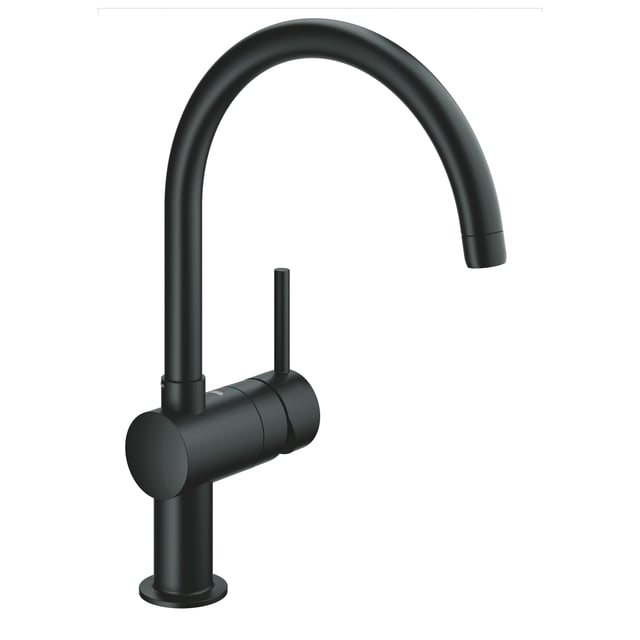 Grohe Minta Mitigeur cuisine monommande, col de cygne pivotant à 360°, Noir (32917KS0)