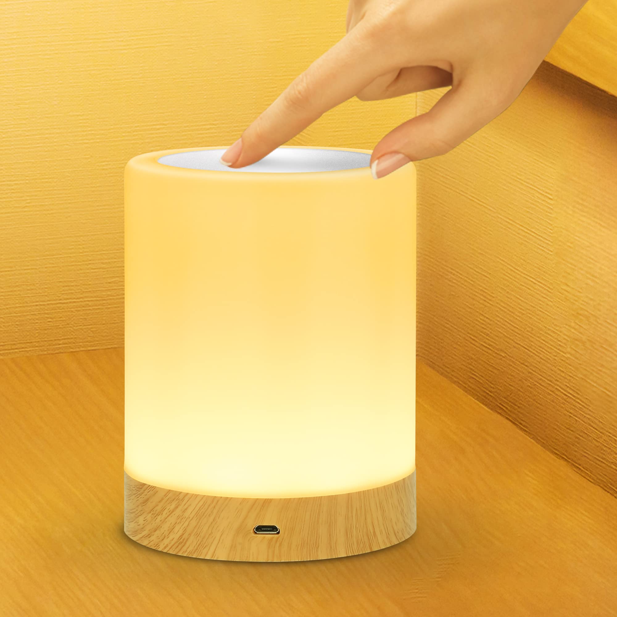 Lampada Da Comodino Touch Dimmerabile, 4 Modalità E 256 RGB Luce Notturna a LED Lampada Da Comodino Touch Dimmerabile, 4 Modalità E 256 RGB Luce Notturna a LED
