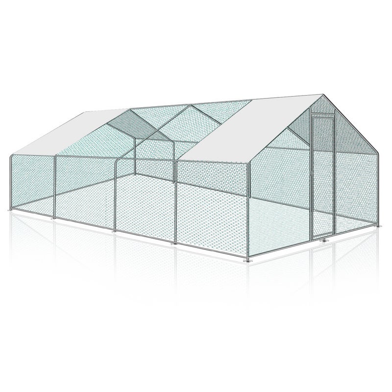 Recinto Pollaio In Rete Zincato Rivestimento PVC 10x1 M Verde