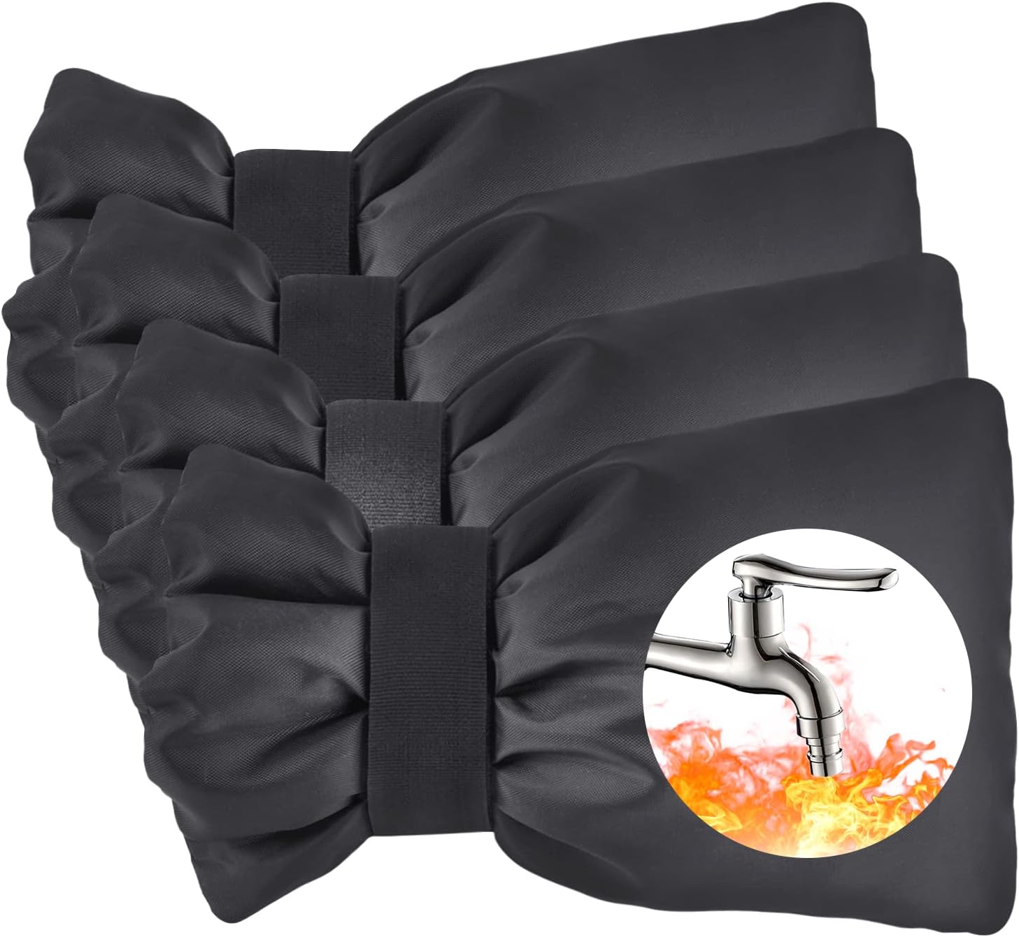 Czarna osłona na kran zewnętrzny, osłona na kran zewnętrzny, osłona na kran z powłoką przeciwzamarzaniową, wodoodporna, przeciwzamarzaniowa, osłona na