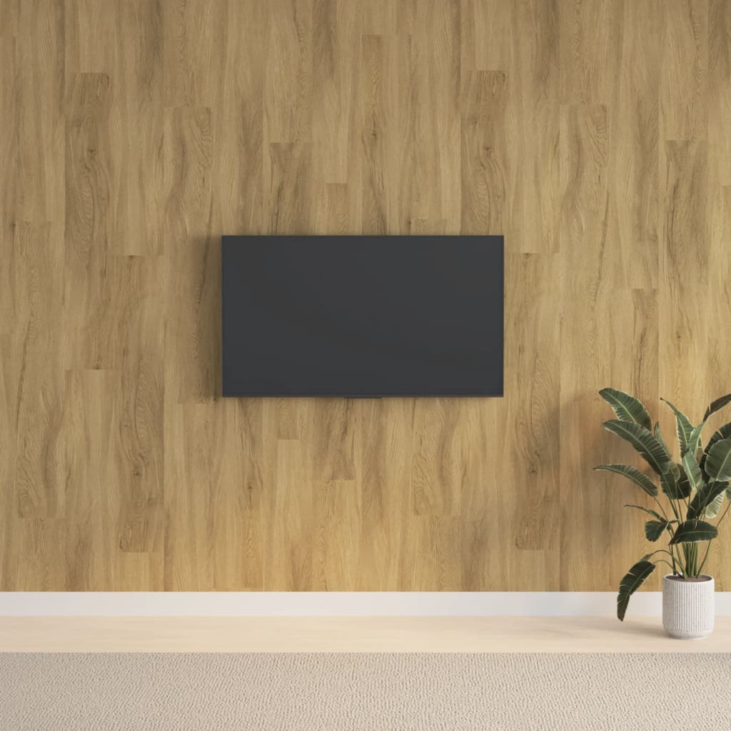 Painel de parede c/ aspeto de madeira 2,06 m² PVC castanho CFW94027 - 2