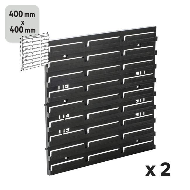 Set 4 Pannelli Organizzatore Con 90 Contenitori - Per Officina, Garage E Laboratorio, Nero E Arancione - Foto 4