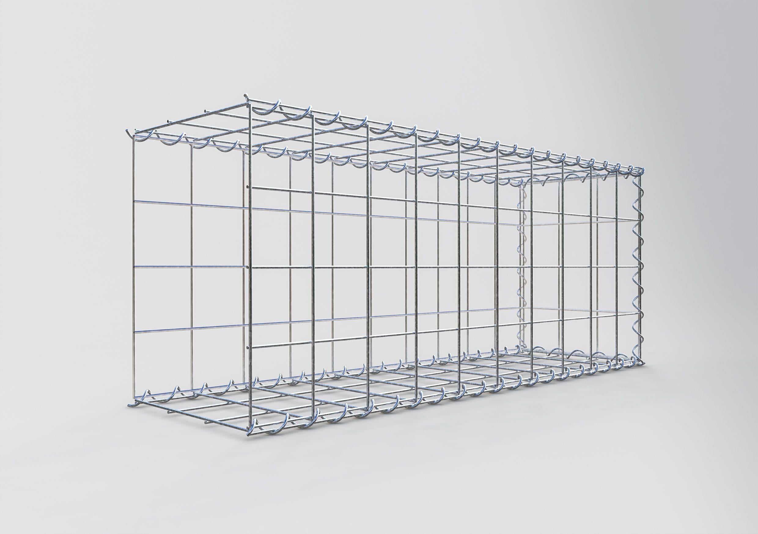 Gavión para alargar en acero galvanizado 100x40x30cm (LxAxP), malla 10 x 10cm, Espiral, sin rejilla frontal - 2