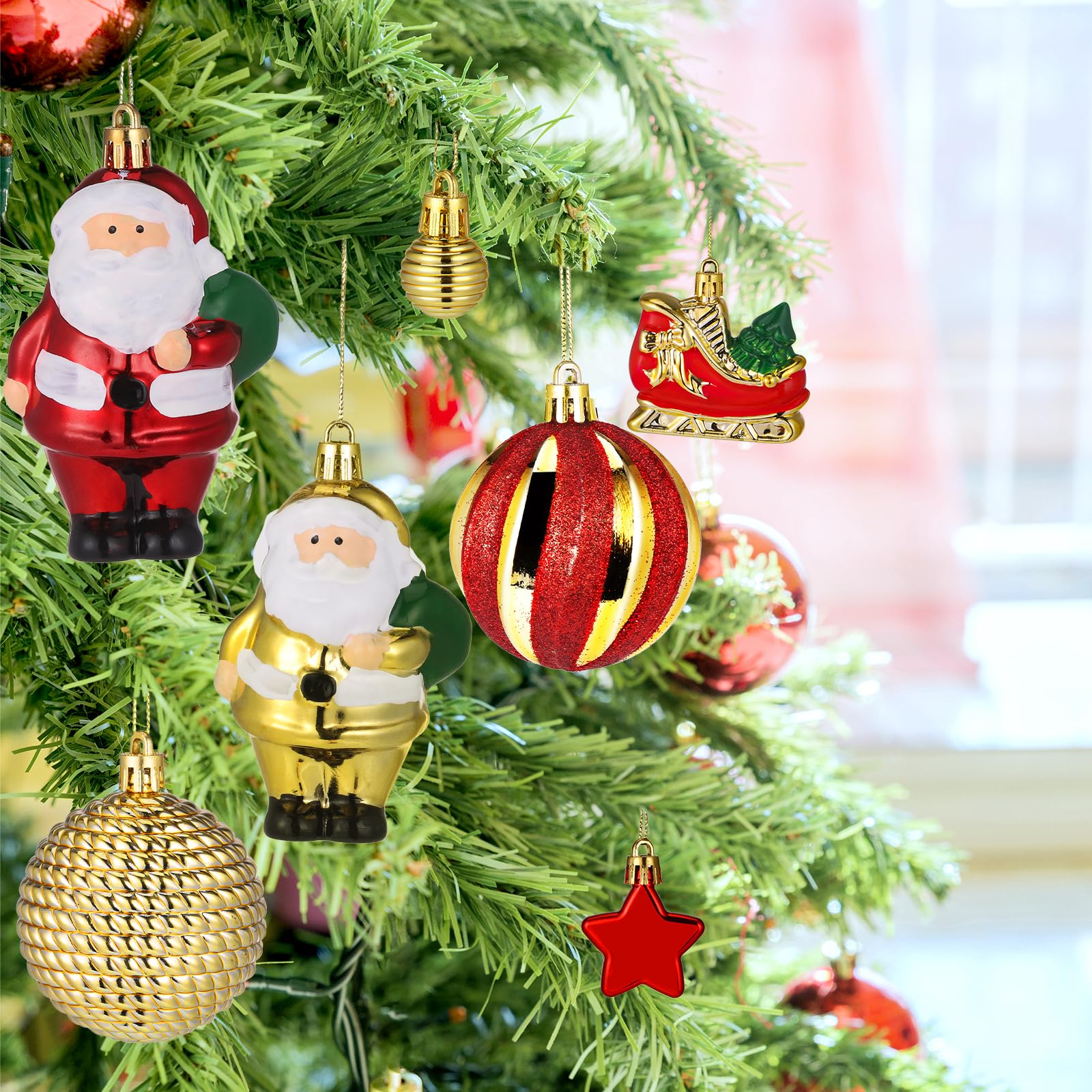 Adorno navideño colgante esférico para árbol de Navidad, ideal para fiestas navideñas y bodas - 6