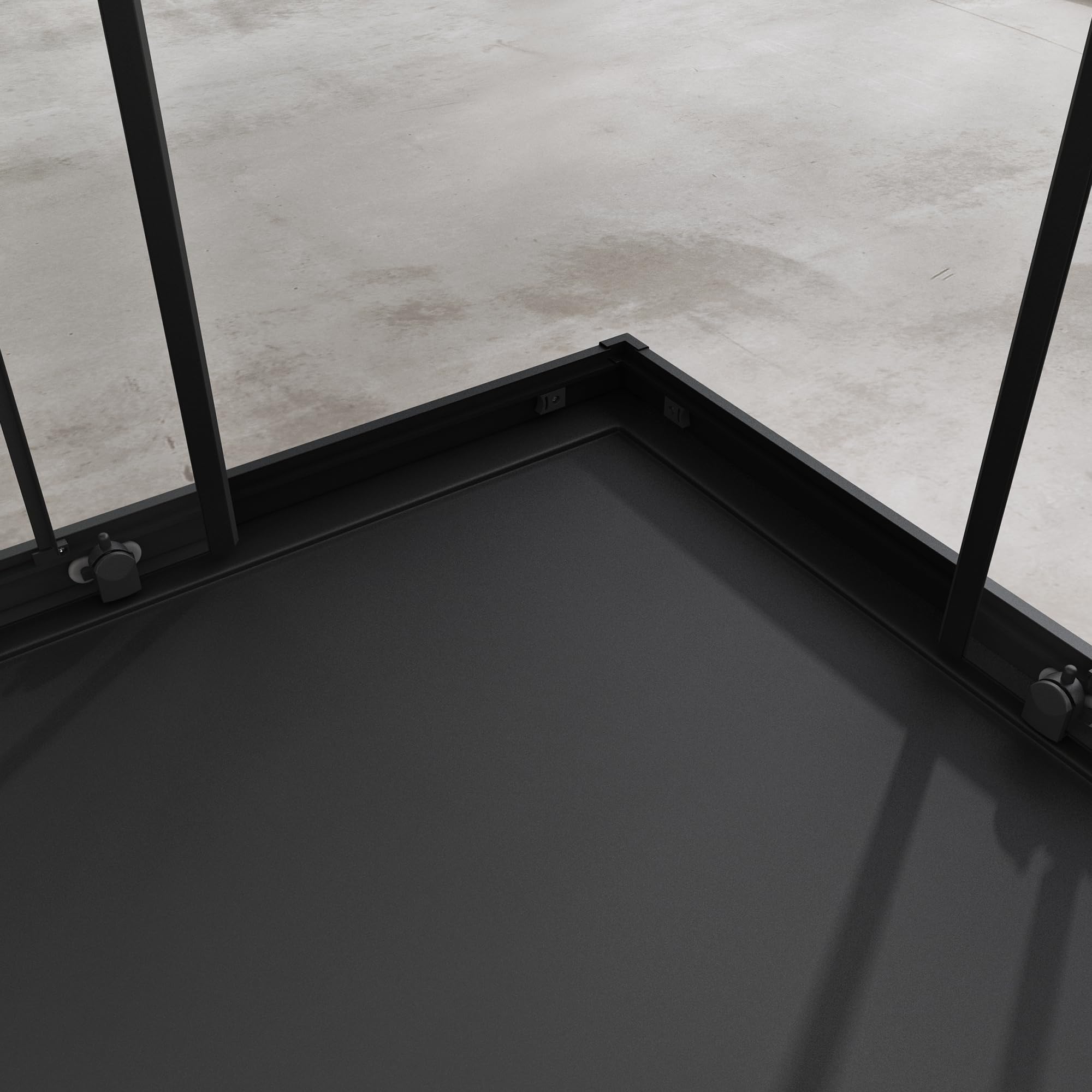 doporro Cabine de Douche Noir en Angle Transparent 80x120cm Paroi de Douche Portes Coulissantes avec Amortisseur Montage Réversible Ravenna16K-Plus - 6