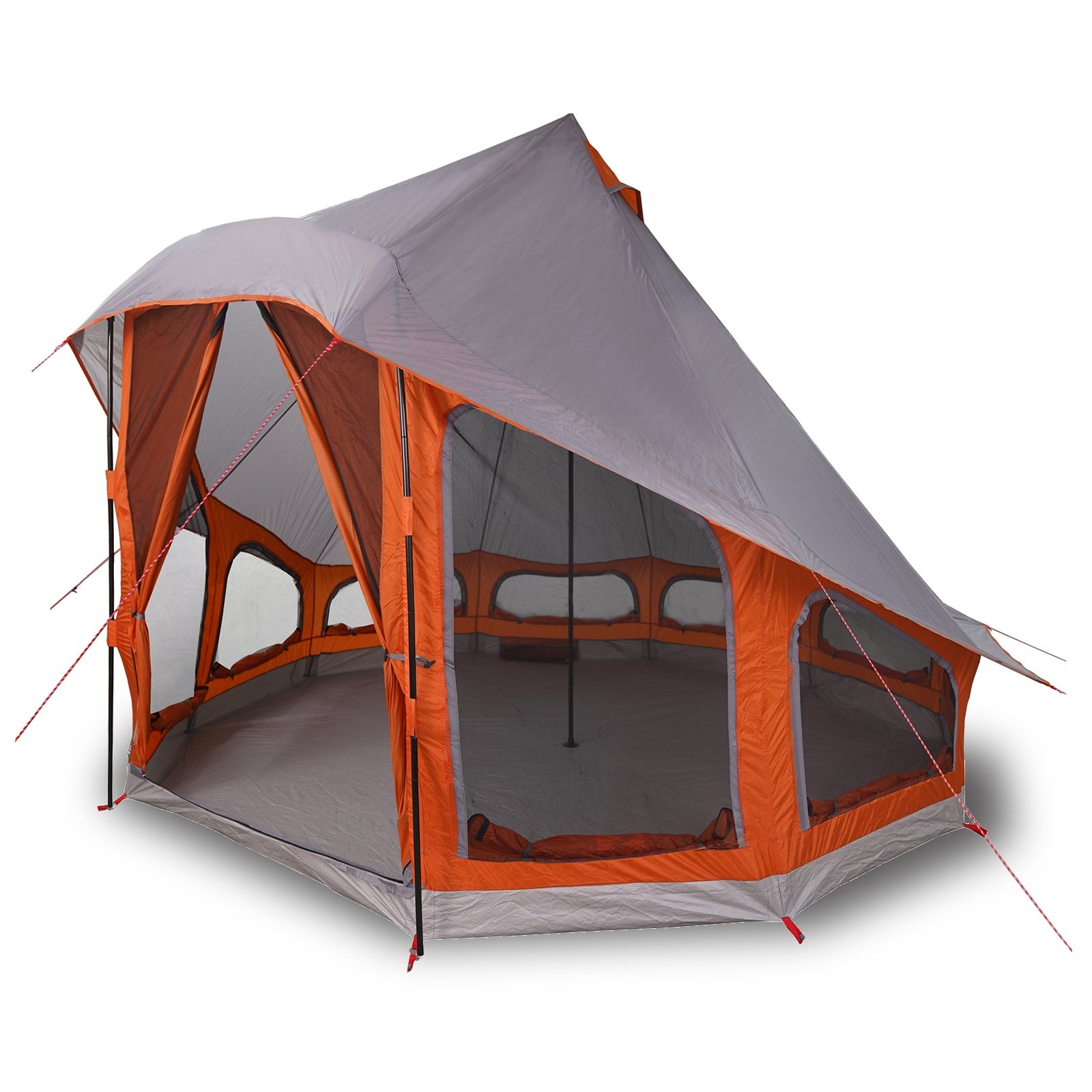 Rodzinny namiot tipi Szary i pomarańczowy 404 x 370 x 270 cm