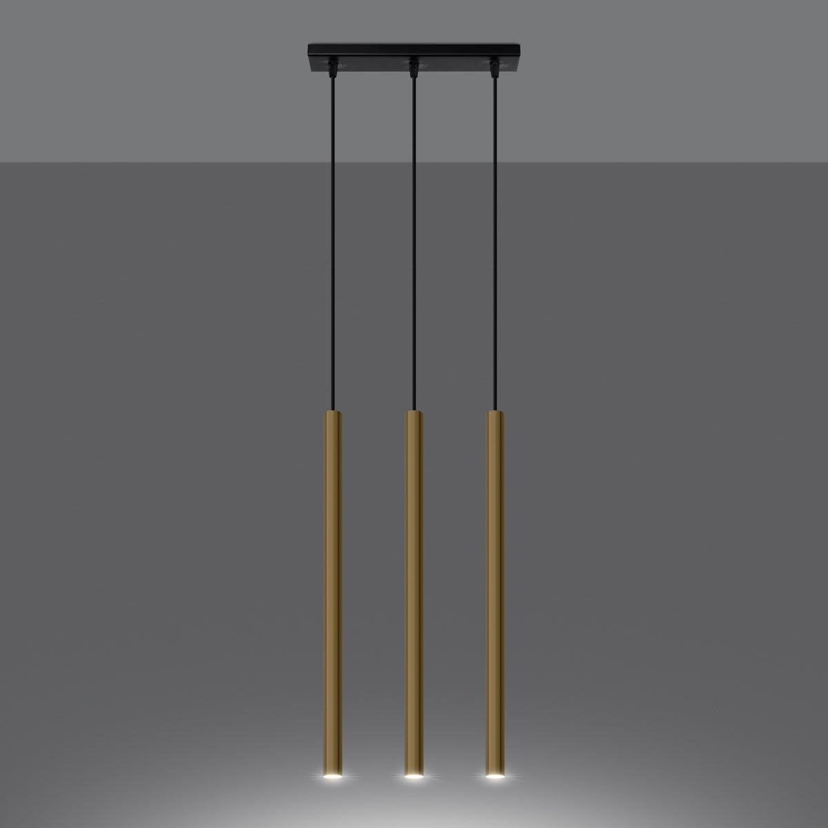 Lampa Wisząca BRILL 3L złoty połysk LED 3000K - 30x5x90cm Sollux