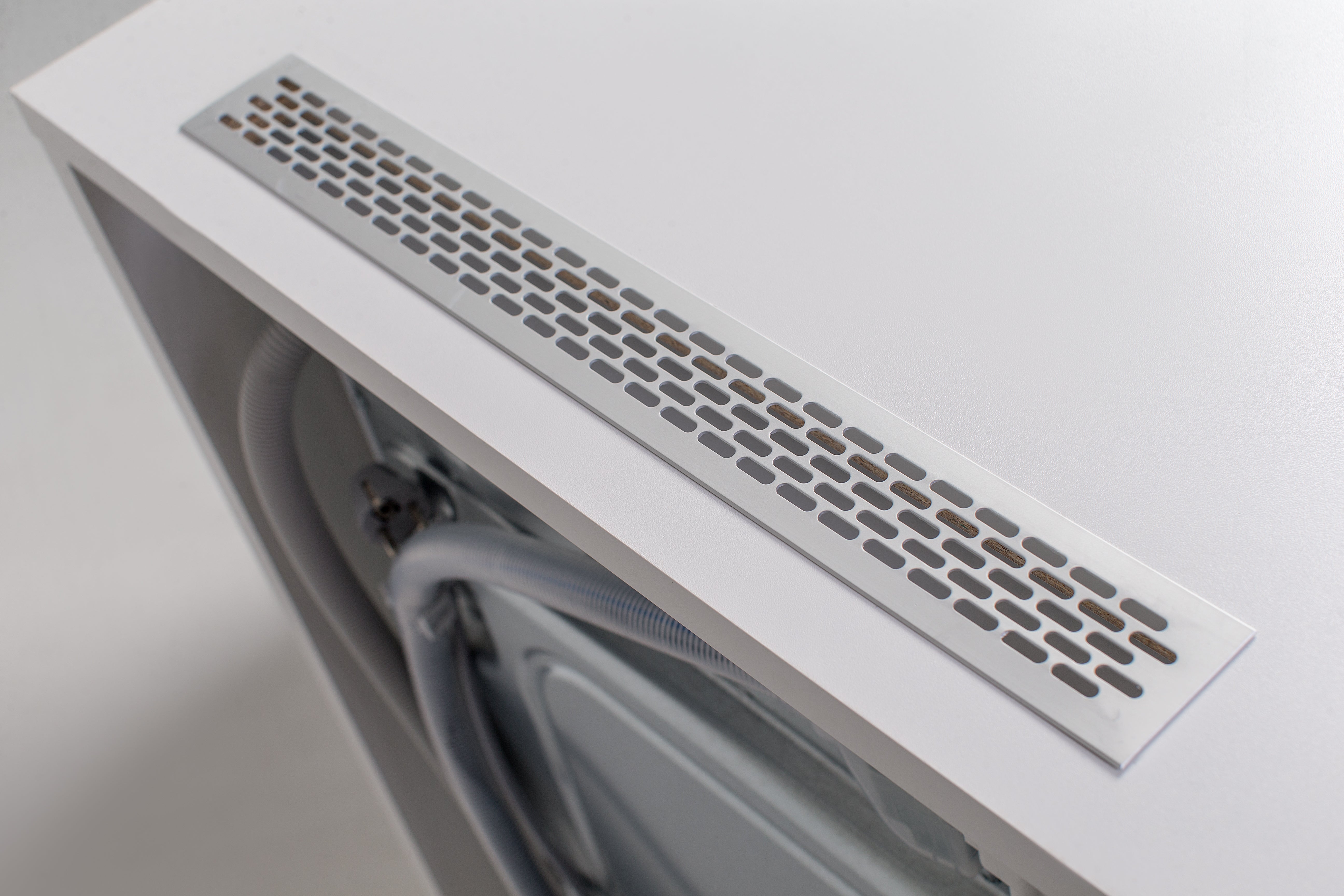 Mueble para lavadora y secadora en alto con bandeja extendible 67 (Ancho) x 207 (Alto) 65 cm (Fondo). Armario ideal para su lavandería. - 4