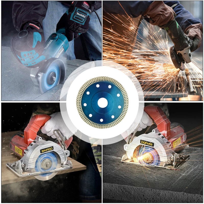 Disque Diamant, Ø125x22,23x H10 mm,1,2mm Extra Fin, X-Teeth Turbo Mesh Rim, Disque à Tronçonner Diamant Séparer et Couper pour Céramique, Carrelage - 4