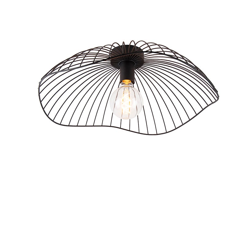 Qazqa designerski plafon - Pua - czarny, okrągły, max. 40w, kompatybilny z żarówką LED, e27, 50cm oświetlenie wewnętrzne