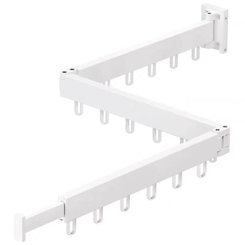 Składana suszarka do ubrań 3-sekcyjna z białą, lnianą powłoką zewnętrzną, aluminiowa pralnia balkonowa