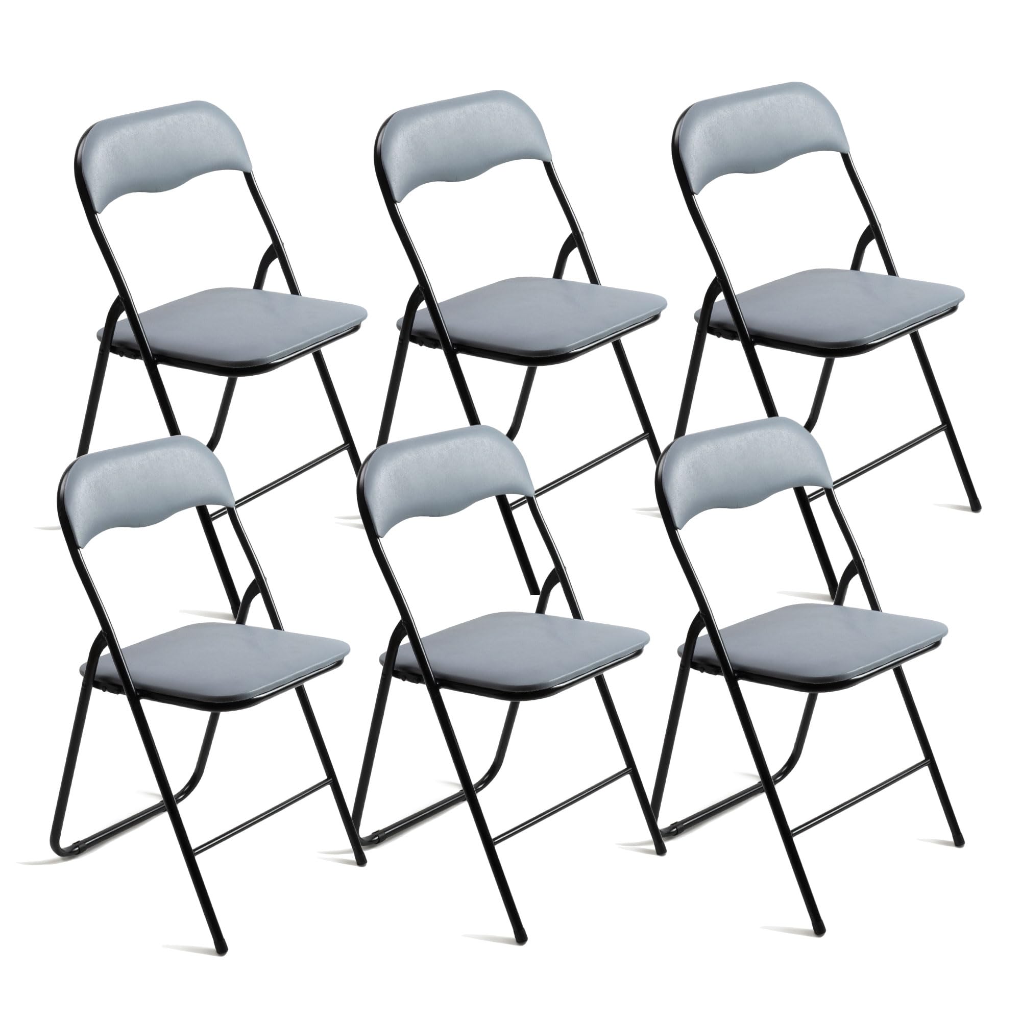 THE SECRET HOME – Lot de 6 chaises pliantes en PVC et métal – Hauteur