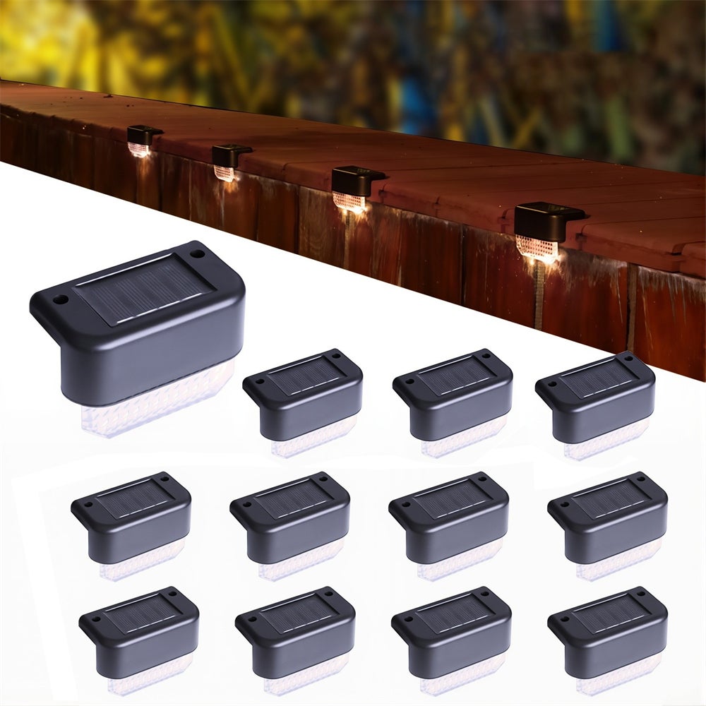 Lámpara de pared con luz solar cálida de 24 piezas, lámpara de pie solar led, adecuada para decoración de jardín