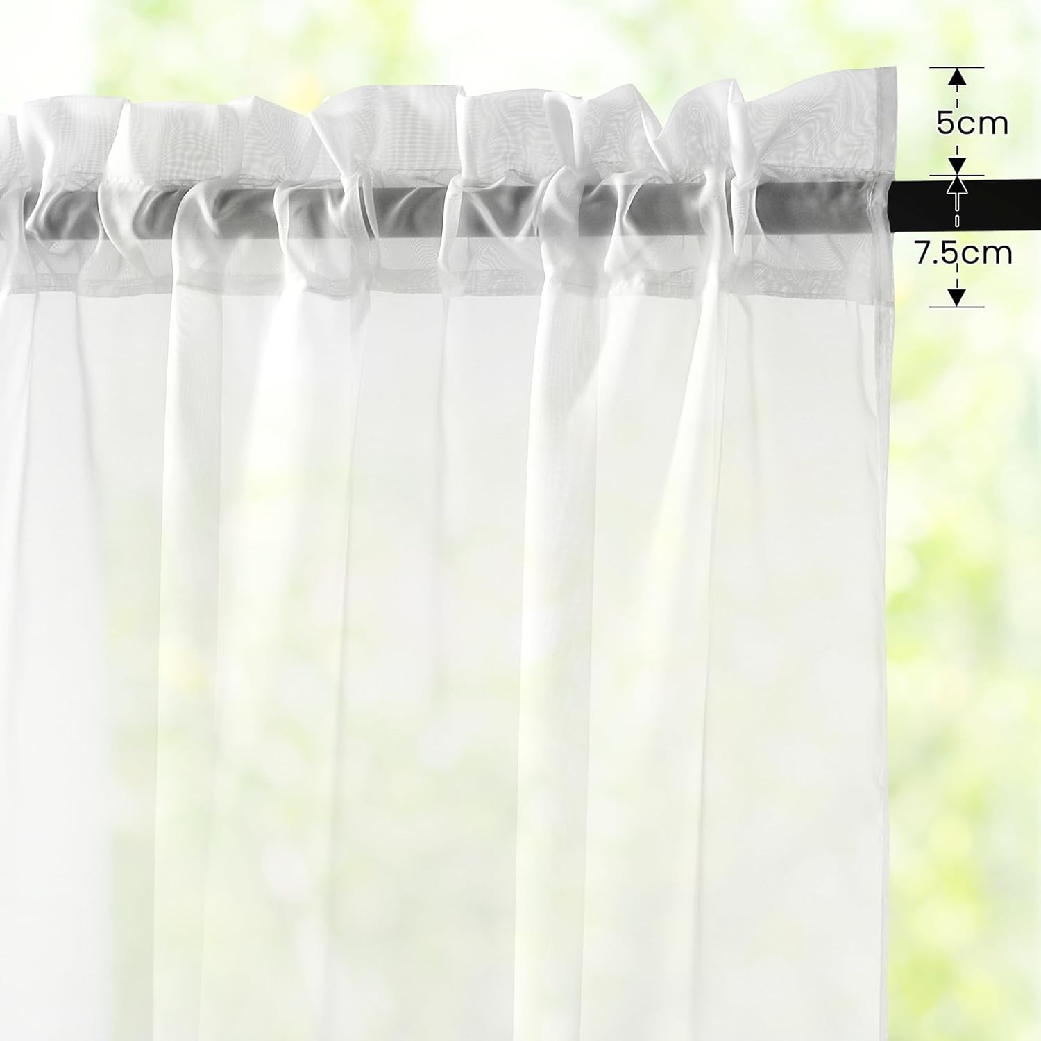 TOPICK Rideaux Salon Draperies Moderne Vintage Botanique Bleu 140L X 145H cm, Rideau Lin Naturel avec Motif Fleurs Passe Tringle, Semi Transparent pour Salon Chambre Adult Porte Fenetres Lot de 2