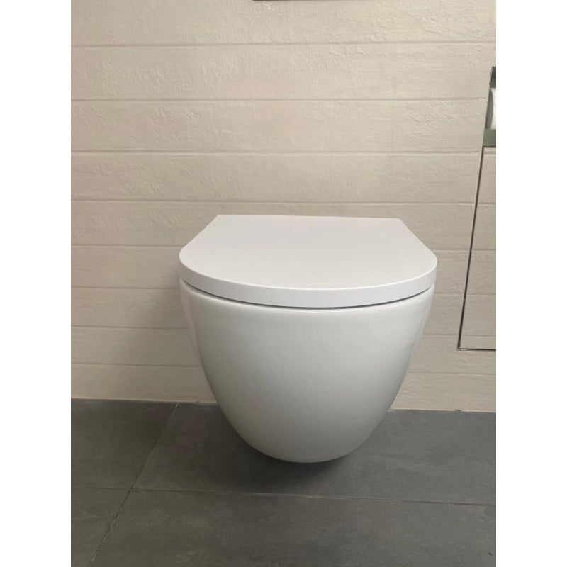 Bâti-support GEBERIT Duofix pack réservoir encastrable et plaque DELTA 01 Blanc BR avec WC suspendu ROUND SMART Blanc Tornade 3.0 par KP - 4