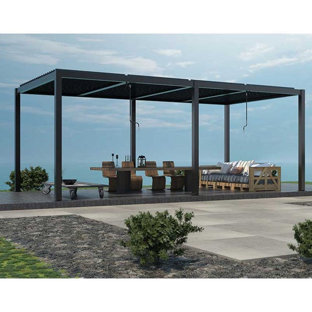 Pergola Bioclimatica In Alluminio 780x400 Laura - Bianco Zanzariere Laterali
