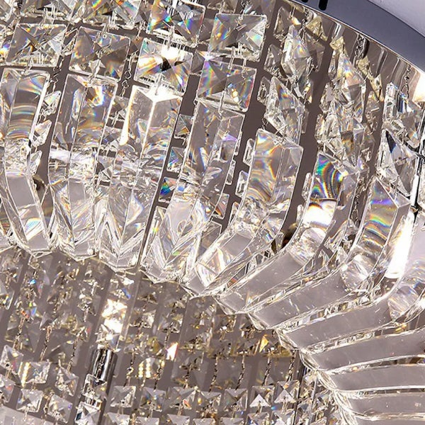 12 W ściemnialna okrągła lampa sufitowa LED – 3-kolorowa kryształowa oprawa oświetleniowa do montażu wpuszczanego, europejski do salonu/wystroju,40 cm - 4