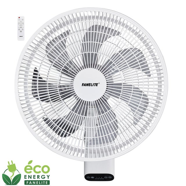 Fanelite - Ventilateur mural FW40-DC - Moteur DC - Hélice 40 cm - 7 vitesses - Oscillant ou fixe - 28W - Silencieux