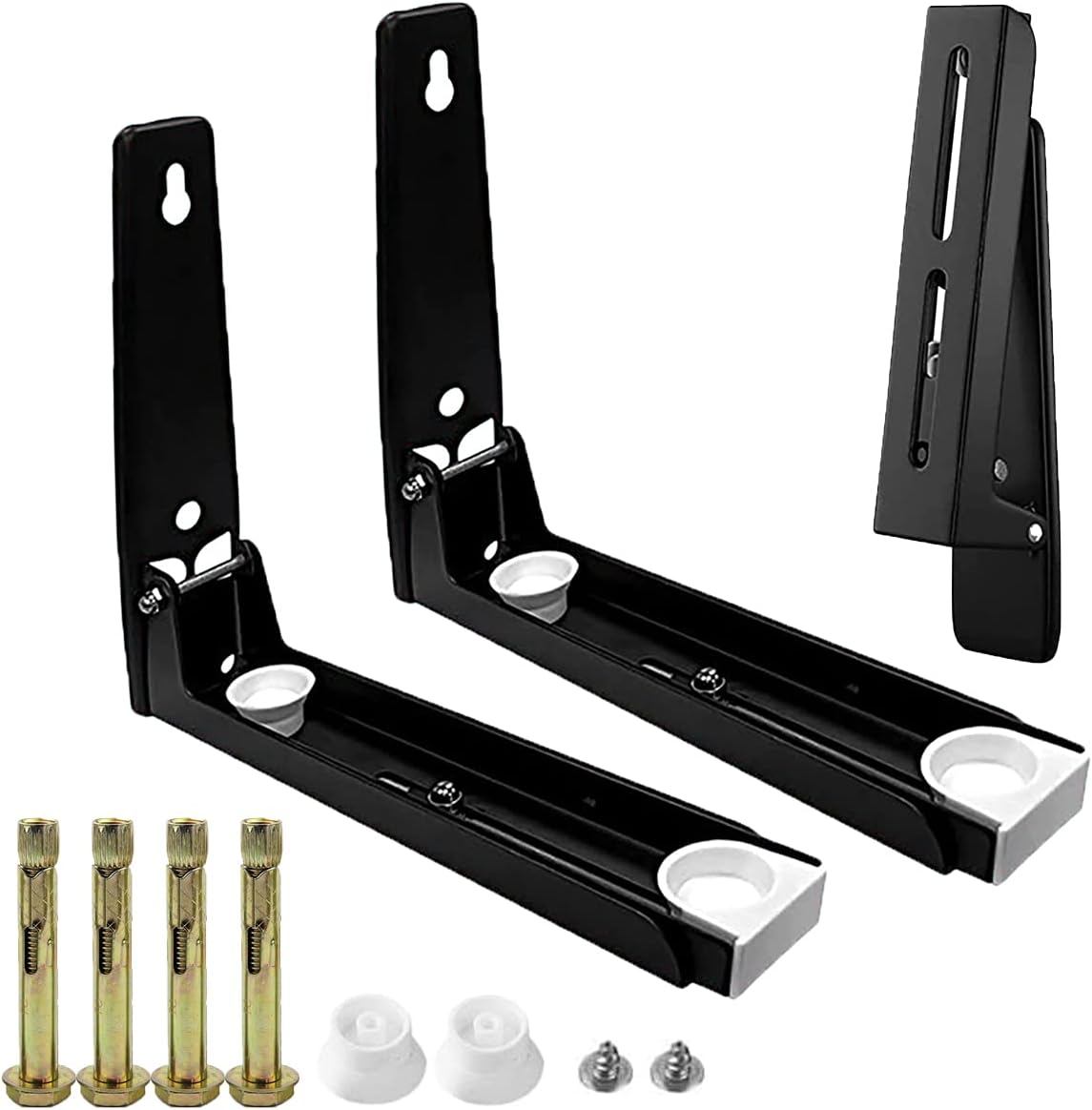 Uchwyt ścienny do mikrofalówki, 2 sztuki, ze stali nierdzewnej, czarny