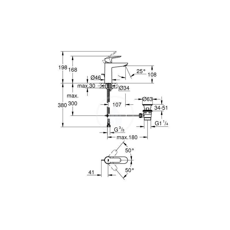Grohe Mitigeur Lavabo M , DN 15 (MitigeurM2) - 2