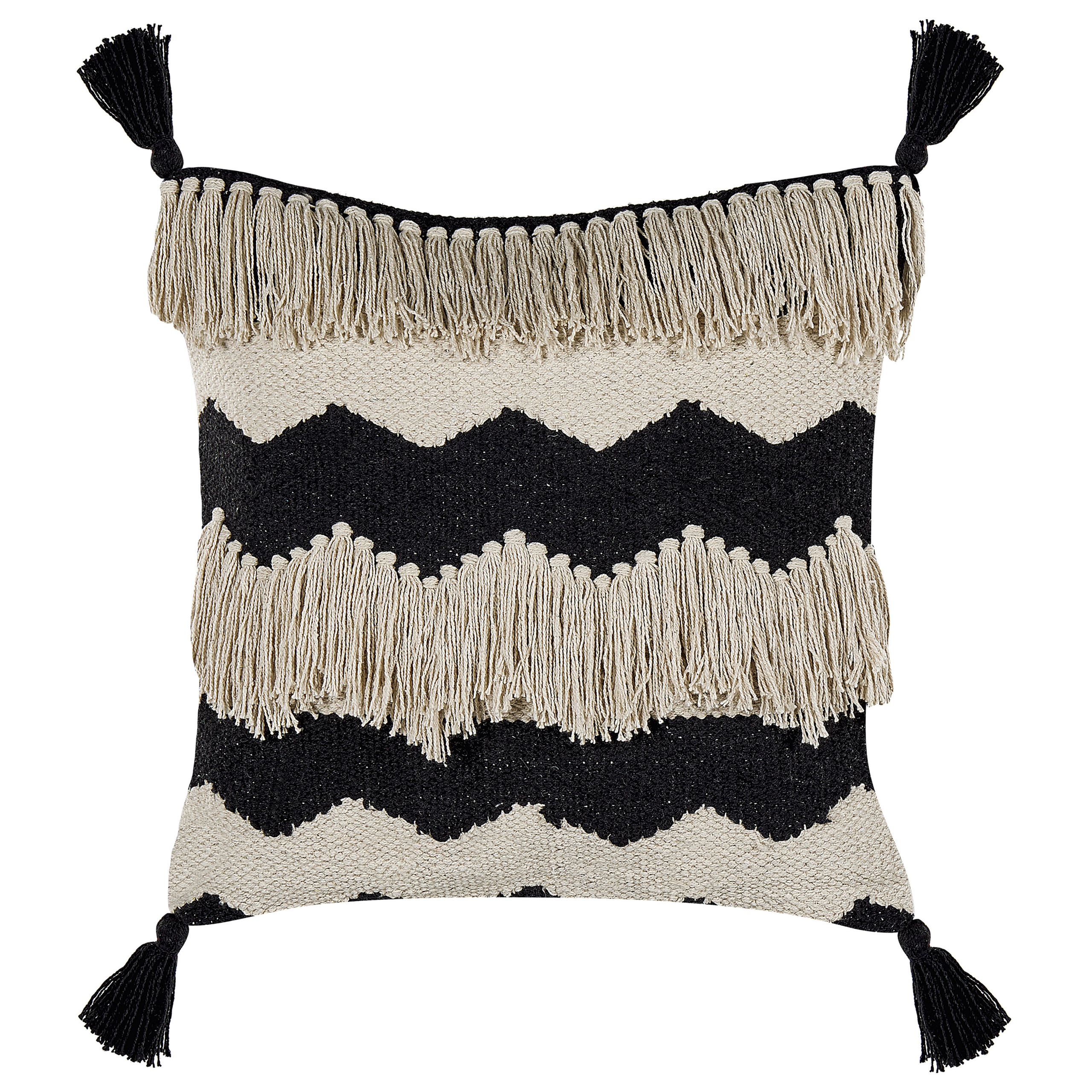Beliani cojín decorativo hydrangea algodón 45 x 45 cm geométrico beige claro