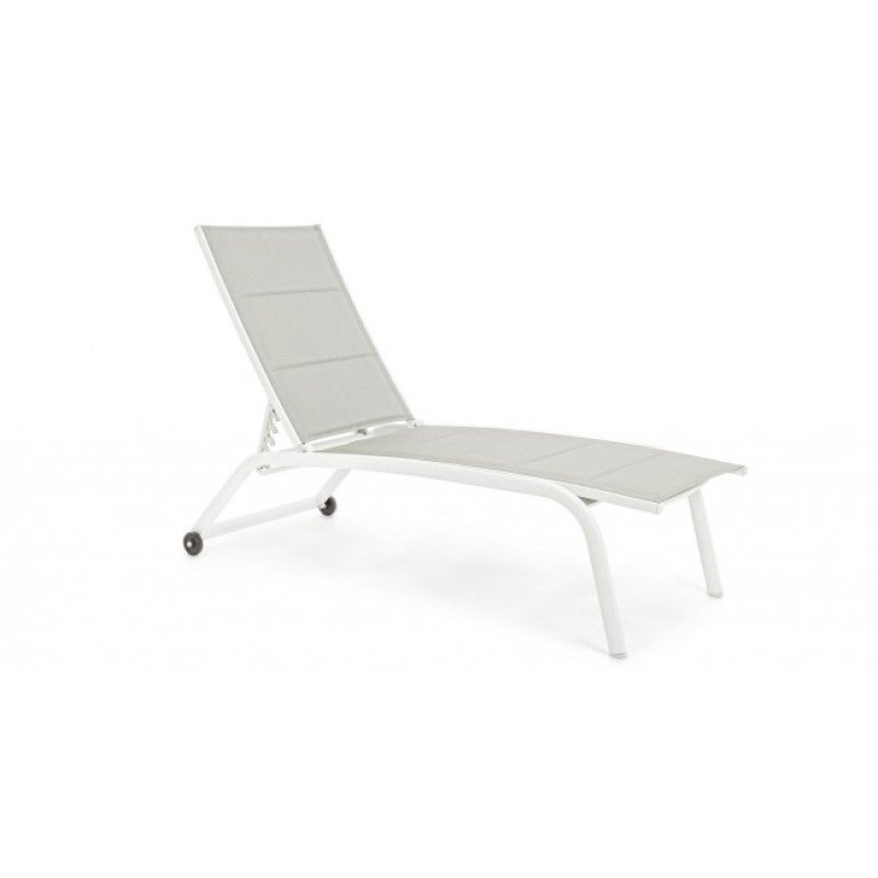 Lit mezzanine en aluminium blanc avec roues Cleopas