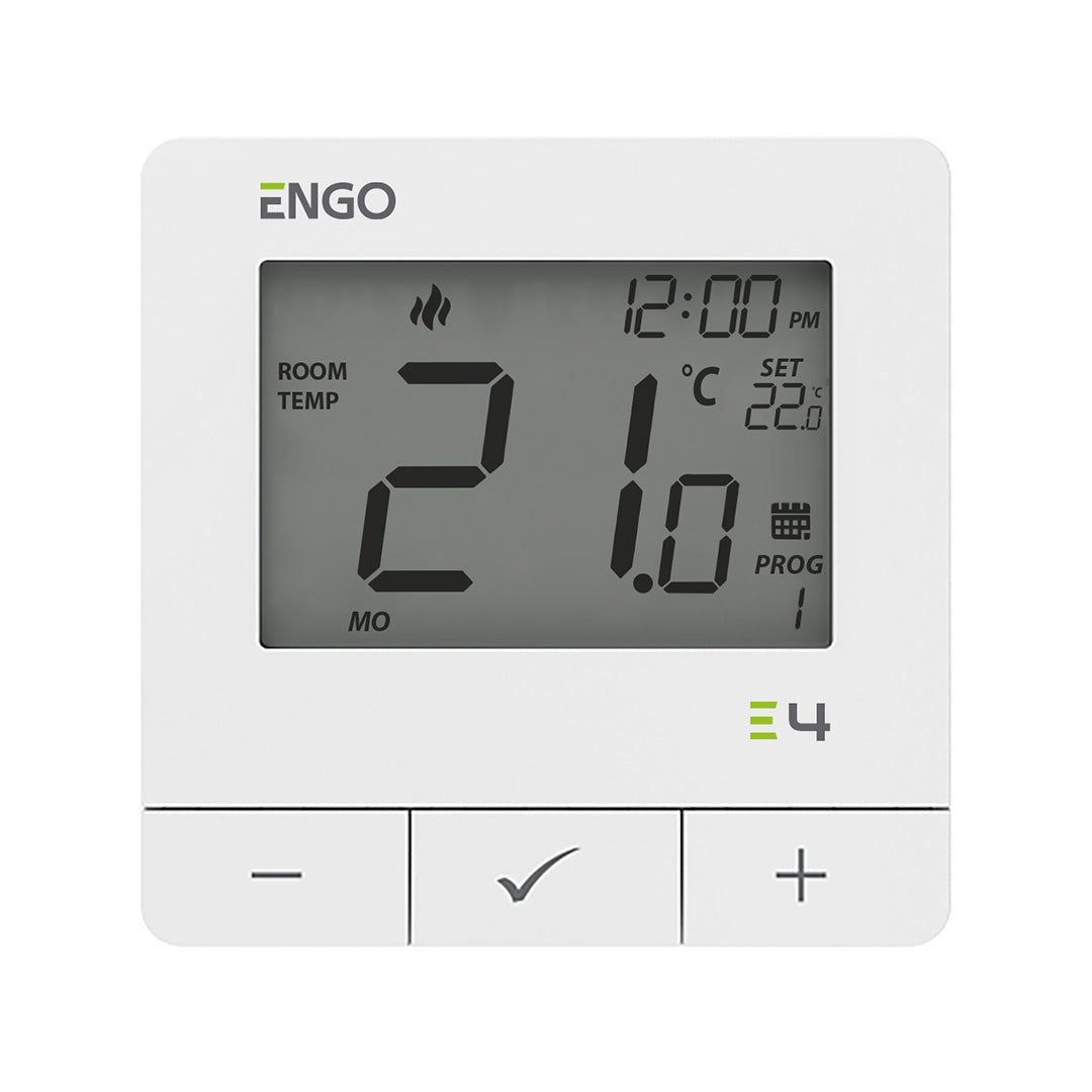 Termostat de camera programabil E4-W, cu fir, montaj aparent, incalzire/racire, 230V