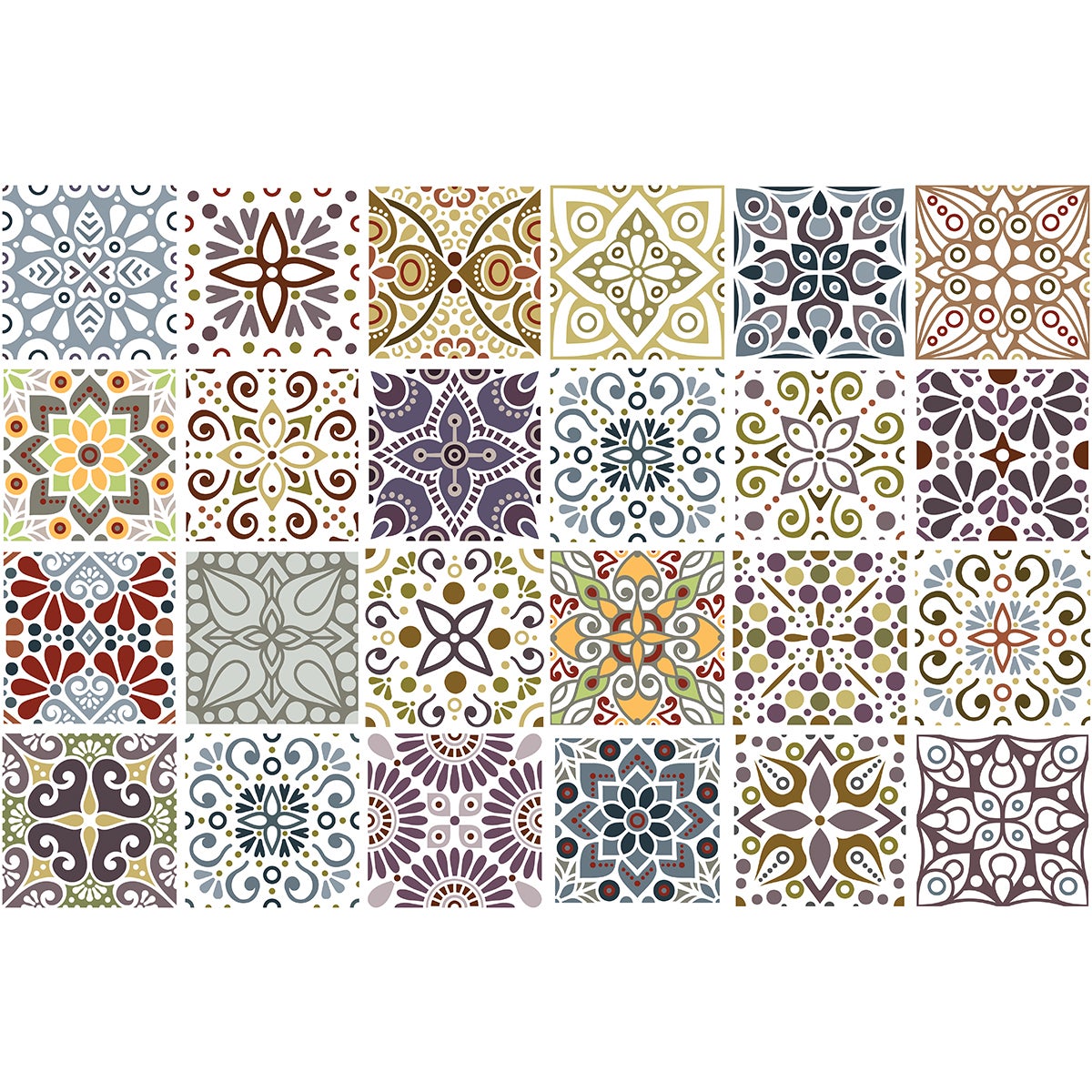24 adesivi piastrelle di cemento azulejos yago - Sticker adesivo - adesivi murali - 24stickers20x20cm - 4