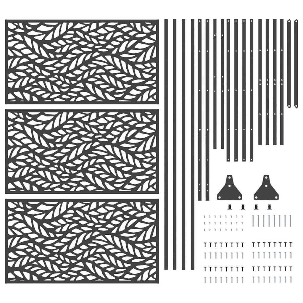vidaXL Écran de confidentialité Noir 100 x 50 x 180 cm Acier - 8