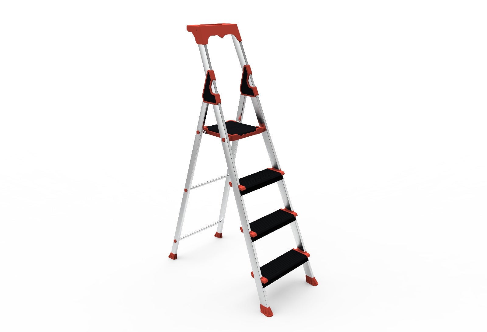 Escabeau professionnel de chantier marches XXL large de 12 cm, antidérapante avec porte outils et accessoires – SARAYLI 3 marches – SARAYLI 1302 - 5