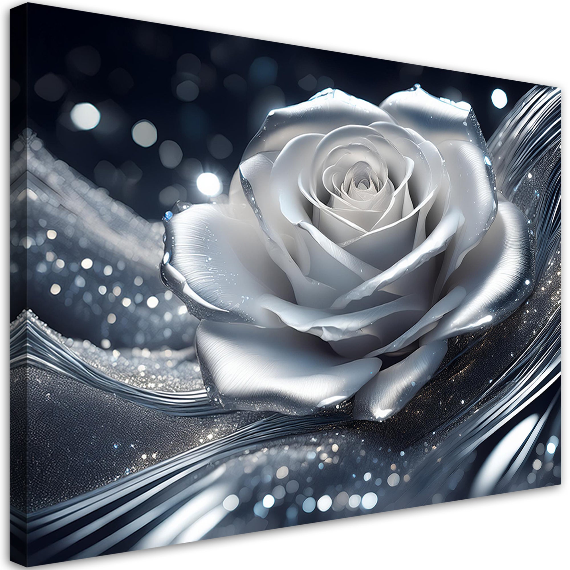 Tableau sur toile Fleur de lotus 3D abstraite AI 90x60 | Leroy Merlin