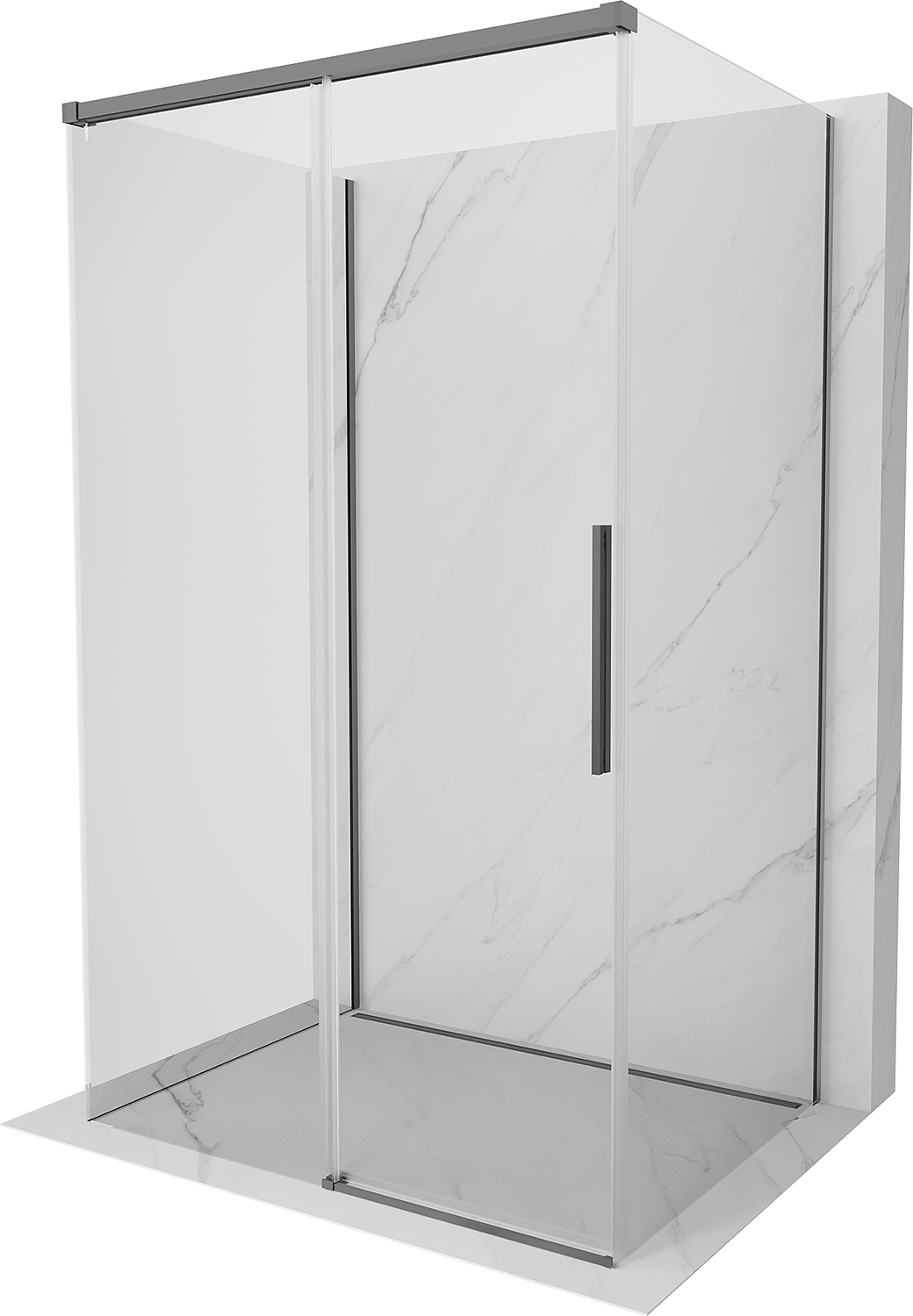 Mexen rox-3s cabina de ducha de 3 paredes, corredera 135 x 95 cm, transparente, metal gun - 8c2-135-095-95-00-3s