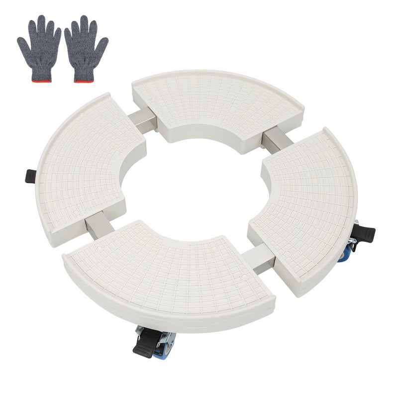FANWINKJ Porte Plante à Roulettes 37-40cm - Charge 120 Kg - Intérieur Extérieur Gris