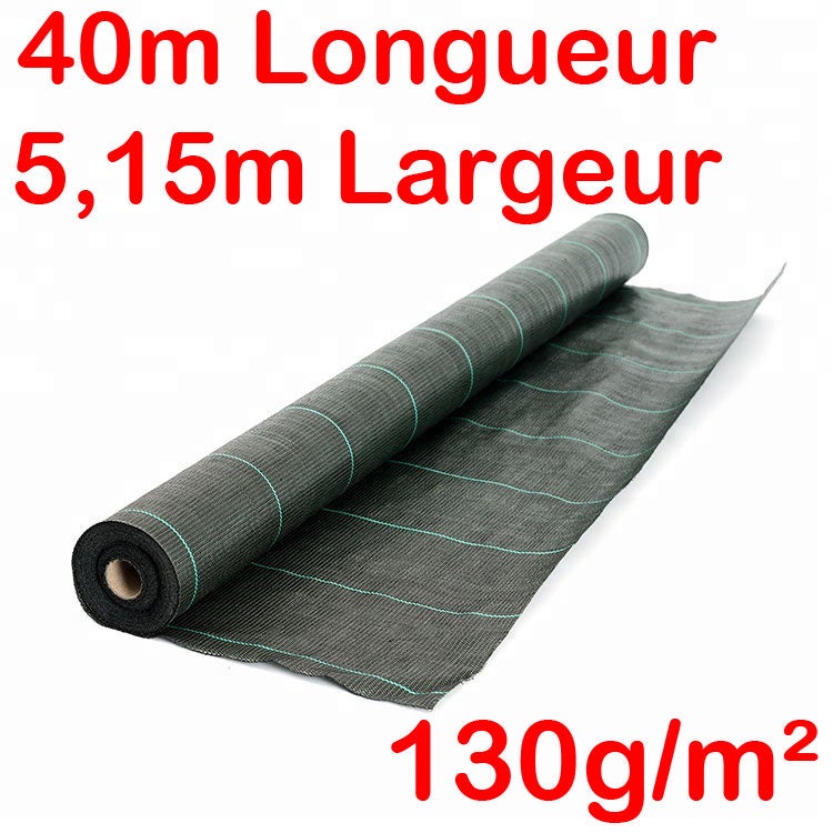 Vente au mètre / Largeur 3,30m / Toile Bache de paillage tissée 130g/m2