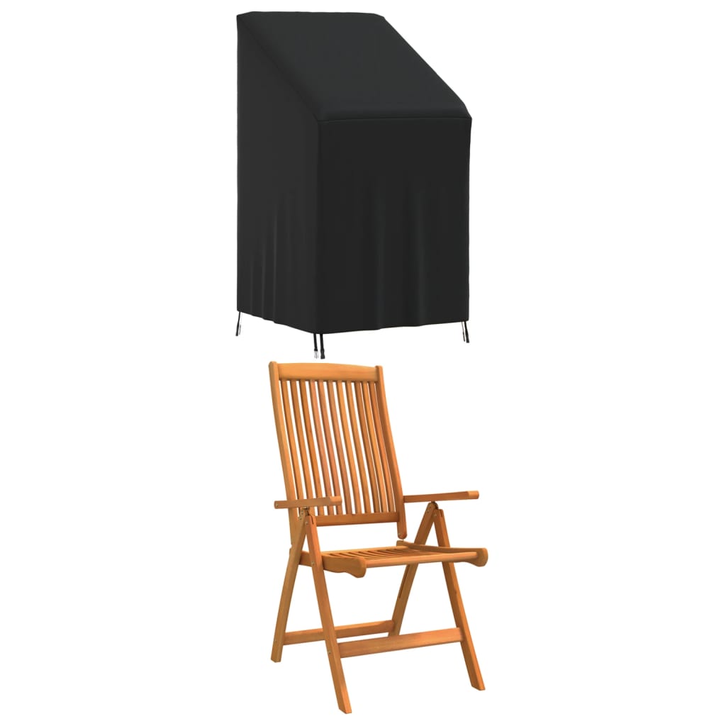 Housse De Protection Chaises De Jardin Empilables 114x85x65cm - Tissu Oxford 210D Imperméable Anti-UV