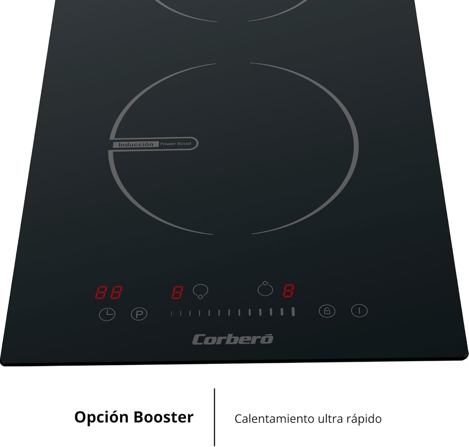 Corberó - Placa de Inducción Modular CCIG205D | 30cm, 2 Zonas, 3600W, Booster, Temporizador, Negro - 4