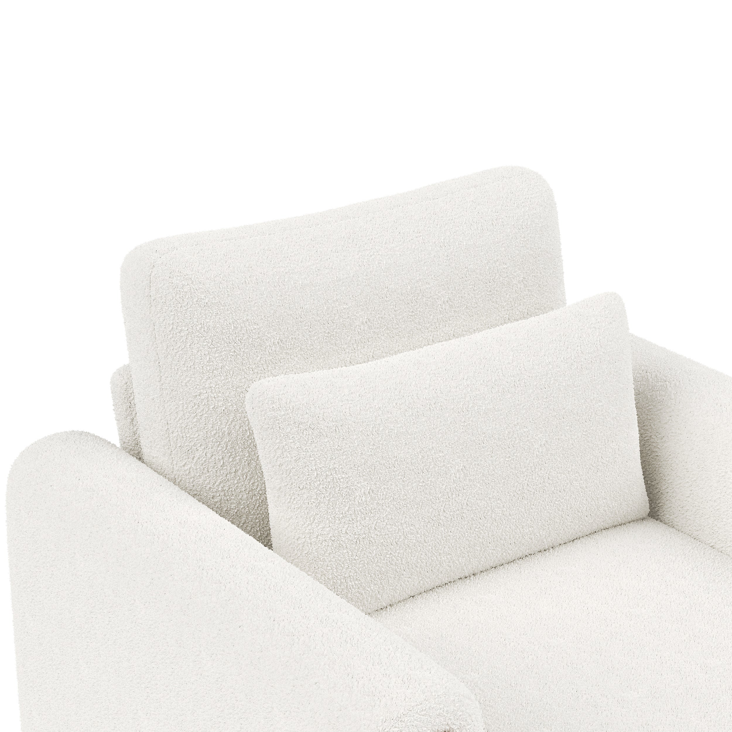 Nowoczesny fotel 87 x 83 x 88,5 cm - grube poduszki - lite drewno + bawełna PP - biały - 4