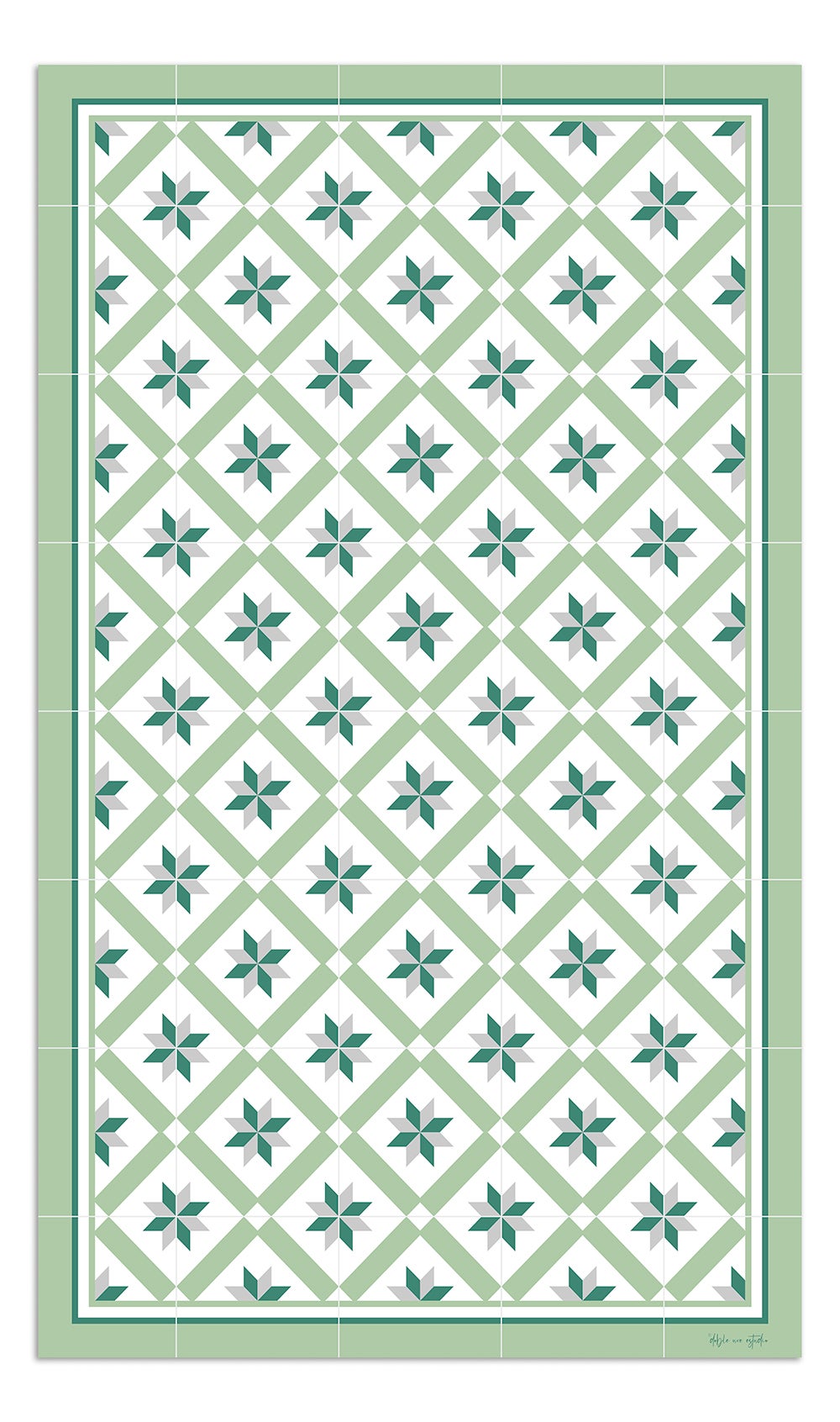 Alfombra de vinilo hidráulica 24 verde 65x140 cm pvc cocina salón comedor