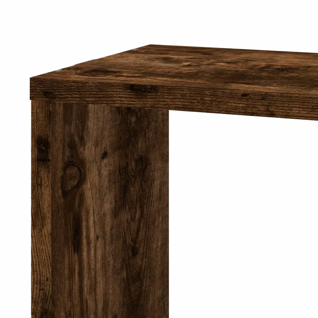 Étagère d'angle murale | Étagère flottante | Étagères de rangement chêne fumé 45x45x147cm bois d'ingénierie CFW97542 - 7