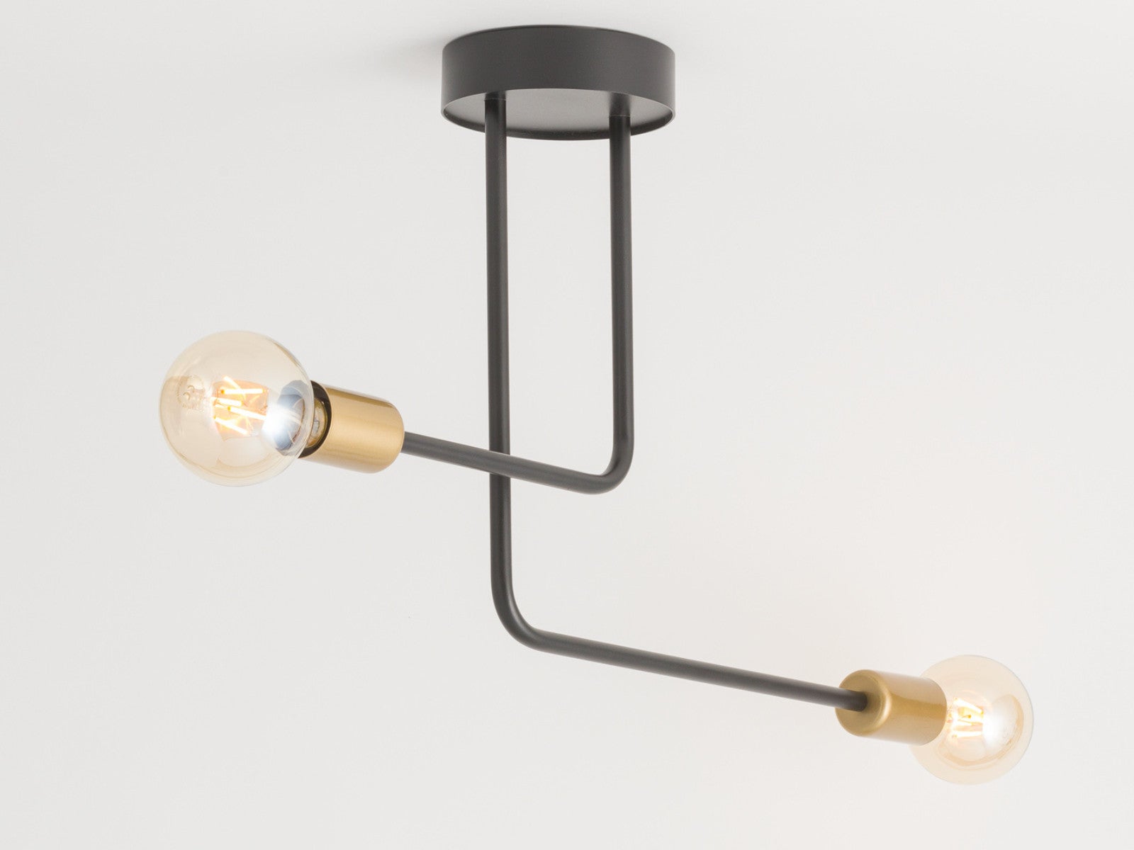 Lampa sufitowa wisząca Gino czarno-złota 2xE27x15W dekoracyjna wym: 36 x 64 x 13 cm metal SIGMA - 2