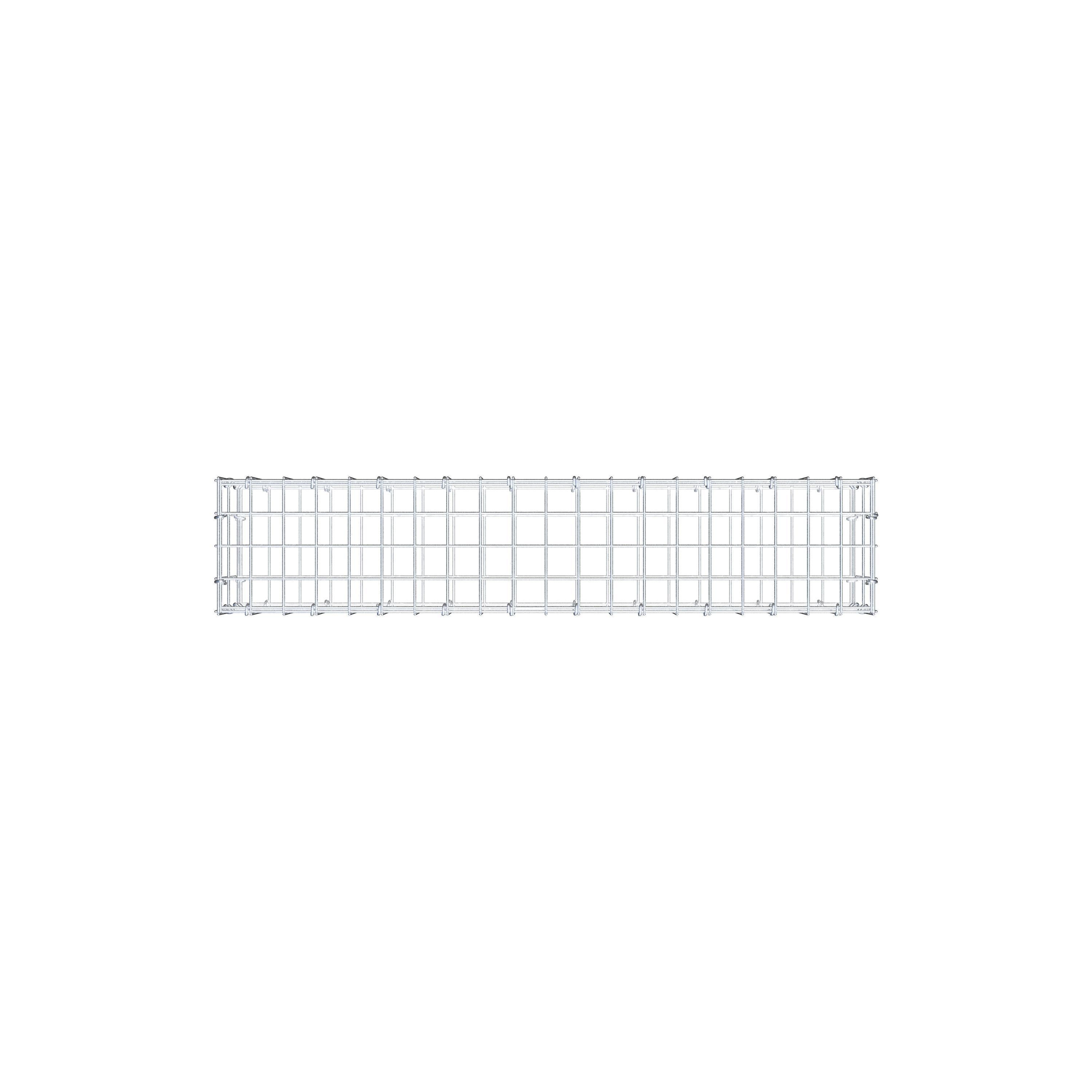 Gavión de acero galvanizado 100x20x20cm (LxAxP), malla 5 x 10cm, Anillo en C, jaula metálica para muro o jardín - 9
